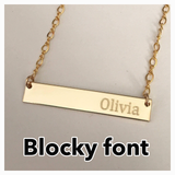 Two Name Engraved Bar Necklace