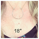 Hammered Horseshoe Necklace-Large