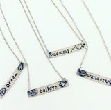 Pewter Stamped Bar Necklace