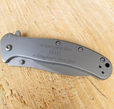 Engraved Kershaw Pocket Knife