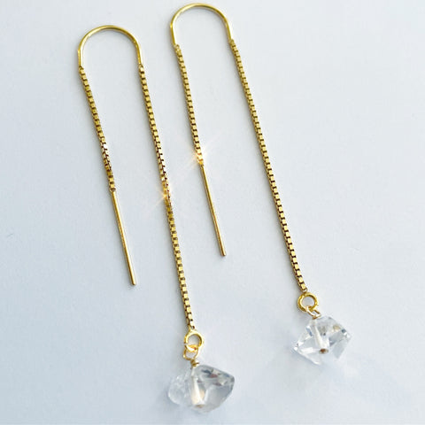Herkimer Diamond Ear Threaders