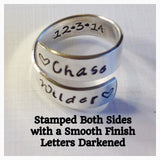 Sterling Silver Stamped Wrap Ring