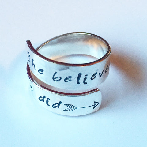 She believed she could so she did Wrap Ring