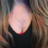 Hammered Horseshoe Necklace-Large