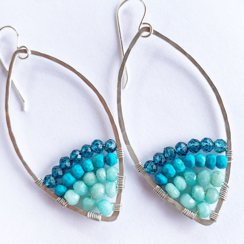 Marquise Peacock Hoop Earrings