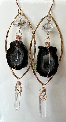Tabasco Geode Marquise Earrings