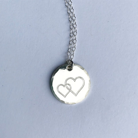 Linked Hearts Coin Necklace