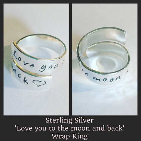 'Love you to the moon and back' Wrap Ring