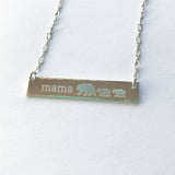 Mama Bear & Cubs Bar Necklace