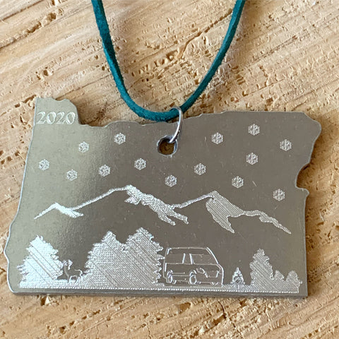 Oregon Van Camping Christmas Ornament