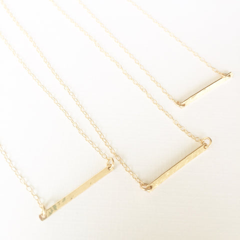 Hammered Mini Bar Necklace