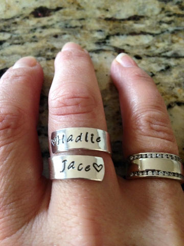 Sterling silver stamped rings deals