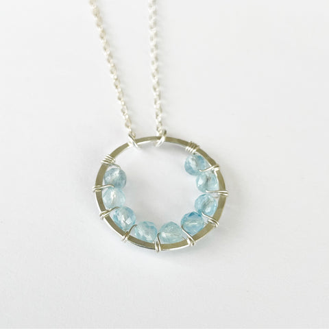 Aquamarine Circle Necklace