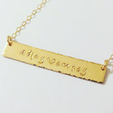 Two Name Stamped Bar Necklace