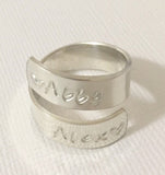 Sterling Silver Stamped Wrap Ring