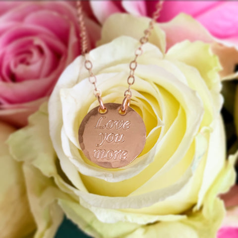 Love You More Small Coin Necklace